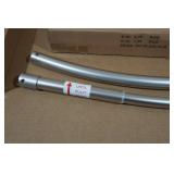 Zenith Dual Mount Curved Stall Rod - Brushed Nickel