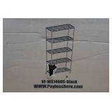 5-Tier Wire Rolling Shelf - Black