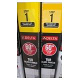 (2) Delta 29-3/4 in. x 55-1/2 in. x 1/4 in. (6 mm) Frameless Sliding Bathtub Door Glass Panels in Rain (For 50-60 in. Doors)