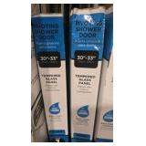 (2) Delta 27-3/8 in. x 63-1/8 in. x 1/4 in. (6mm) Frameless Pivoting Shower Door Glass Panel in Clear (For 30-33 in. Doors)