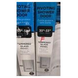 (2) Delta 27-3/8 in. x 63-1/8 in. x 1/4 in. (6mm) Frameless Pivoting Shower Door Glass Panel in Rain (For 30-33 in. Doors)