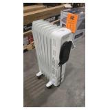 R.W.FLAME 1500W Portable Electric Oil Heater with LCD Display and Anti-Tip Protection in White