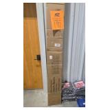 GOLDENPOLEY 36 in. x 96 in. Paneled H shape Mid-bar White Finished MDF Interior Sliding Barn Door with Hardware Kit