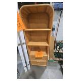 bali & pari Curacao 67.7 in. Tall Light Honey Rattan Wicker Bookcase