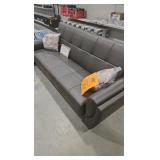 Ottomanson Basics Air Convertible 87 in. Brown Faux Leather 3-Seater Twin Size Sleeper Sofa Bed with Storage, Firm Seat Cushion