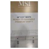 MSI Freestanding Vanity 60 in. W x 21.75 in. D x 33 in. H Unassembled Bath Vanity Cabinet without Top in White