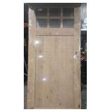 Krosswood Doors 42 in. x 96 in. Craftsman 1-Panel 6-Lite Clear Low-E Knotty Alder Unfinished Wood Front Door Slab