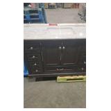 Lexora Dukes 84 in. W x 22 in. D Espresso Double Bath Vanity and Carrara Marble Top