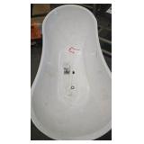 Vanity Art 71 in. Acrylic Flatbottom Freestanding Bathtub in White/Titanium Gold