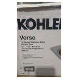KOHLER Verse 33 in. Drop-in Single Bowl 18 Gauge Stainless Kitchen Sink with 4 Faucet Holes