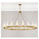 YUYI Modern Chandelier 60 in. 20-Light Gold Wagon Wheel Chandelier for Dinning Room, Kitchen Island, Foyer, Bedroom