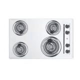 Summit Appliance 30 in. Coil Electric Cooktop in White with 4 Elements