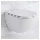 Swiss Madison St. Tropez Wall Hung Round Toilet Bowl Only 0.8/1.28 GPF Dual Flush in White