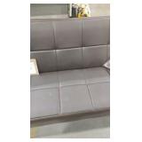 Ottomanson Basics Air Convertible 87 in. Brown Faux Leather 3-Seater Twin Size Sleeper Sofa Bed with Storage, Firm Seat Cushion