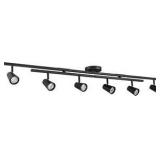GLOBE Electric 64000169 51" 6-Light Adjustable Track Lighting, Matte Black, Center Swivel Bars, Pivoting Track Heads, Ceiling Light