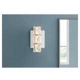 (2) Home Decorators Collection Keighley Integrated LED Chrome and Crystal Indoor Wall Sconce Light Fixture