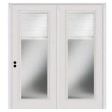 MMI DOOR 63 in. x 81.75 in. Clear Glass Internal Blinds Fiberglass Smooth Prehung Right Hand Full Lite Stationary Patio Door