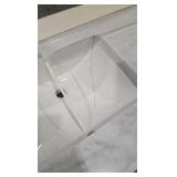 Lexora Dukes 84 in. W x 22 in. D Espresso Double Bath Vanity and Carrara Marble Top