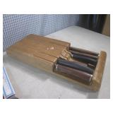 (EW5) Vintage Wood Flint Knife Hold...