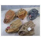 (EW3) 5 Assorted Baseball Gloves...