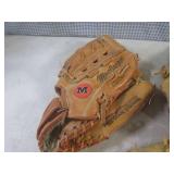 (EW3) 5 Assorted Baseball Gloves...