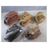 (EW4) 5 Assorted Baseball Gloves...