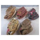 (EW4) 5 Assorted Baseball Gloves...
