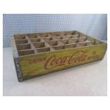 (EW5) Vintage Wood Yellow Coca-Cola...