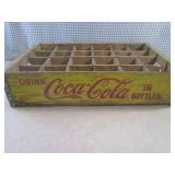 (EW5) Vintage Wood Yellow Coca-Cola...