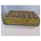 (EW5) Vintage Wood Yellow Coca-Cola...
