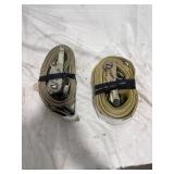 Two Tan 3" Ratchet Straps