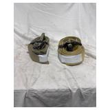 Two Tan 3" Ratchet Straps
