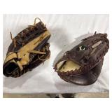 Two Leather Baseball Gloves
