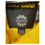 A two-piece snowmobile suit