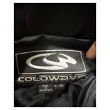 A two-piece snowmobile suit