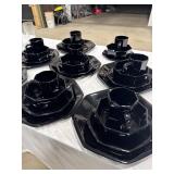 Black Octagonal Dinnerware & Tumblers