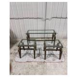 3-Piece Glass Top Table Set