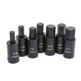 Husky 1/2 in. Drive Hex Bit Impact Socket Set SAE (7-Piece)