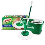 Libman Tornado Spin Mop with Bucket Cleaning System, Microfiber Spin Mop Head, Machine Washable, 14-in. Width