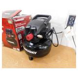 Husky 3 Gal. 120 PSI Portable Electric Oil-Free Light Duty Pancake Air Compressor with Fold Down Handle and 1-Quick Coupler