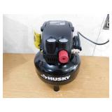 Husky 3 Gal. 120 PSI Portable Electric Oil-Free Light Duty Pancake Air Compressor with Fold Down Handle and 1-Quick Coupler