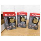 (3) Kwikset Polished Brass Double Cylinder Deadbolt featuring SmartKey Security