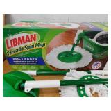 Libman Tornado Spin Mop with Bucket Cleaning System, Microfiber Spin Mop Head, Machine Washable, 14-in. Width