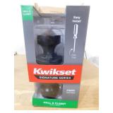 (4) Kwikset Pismo Round Matte Black Hall/Closet Door Knob Featuring Microban Antimicrobial Technology