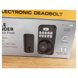 New - 6  Defiant Single Cylinder Square Electronic Keypad Deadbolt Matte Black