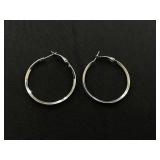 GIANI BERNINI 40mm Sterling Silver Cubic Zirconia Medium Hoop Earrings 1.5"