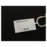 MCYCS Black Spinel Oval/Horse Shoe Hoop Earrings (7/8 ct. t.w.) in Sterling Silver