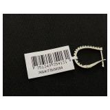 MCYCS Black Spinel Oval/Horse Shoe Hoop Earrings (7/8 ct. t.w.) in Sterling Silver