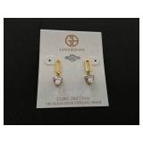 GIANI BERNINI Cubic Zirconia 18K Gold Over Sterling Silver Heart Drop Earrings