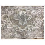 Nourison Astra Machine Washable 9 x 12 (ft) Loomed Polyester Silver Grey Rectangular Indoor Distressed/Overdyed Vintage Machine washable Pet Friendly Area rug (Used)